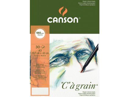 Skicák Canson Cagrain lepený blok A3 180 g/m2, 30 listů, jemně zrnitý povrch