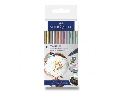 Faber-Castell Metallics sada 6 metalických popisovačů se šířkou stopy 1,5 mm