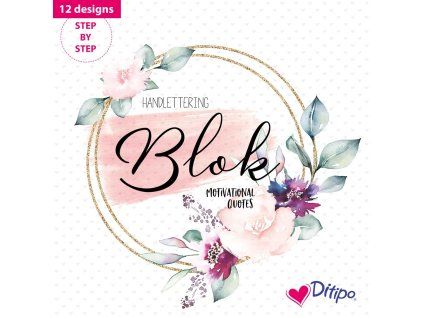 Ditipo 7218001 Handlettering, designový blok s citáty pro krasopsaní, 12 motivů