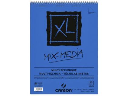 Canson XL Mix Media skicák A2 300g, kroužková vazba, 15 listů pro smíšené techniky