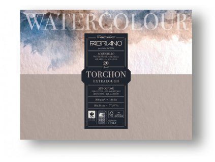 Fabriano Watercolour Torchon akvarelový papír, blok 24x32 cm, 300 g/m2, 12 listů