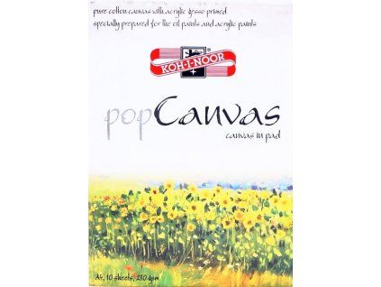 Blok PopCanvas Koh-I-Noor A4, 10 listů 280 g/m2, plátno pro akrylové a olejové barvy