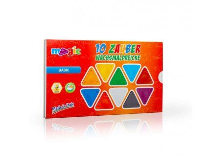Primo Triangle MAGIC voskovky sada 10 barev Basic, trojboké nelámavé voskovky