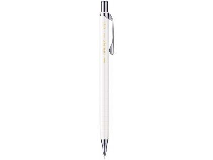 Mechanická mikrotužka Pentel ORENZ 0,2 mm, bílé plastové tělo s chromovými prvky