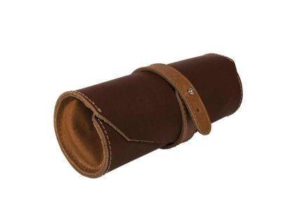 Kožené pouzdro na pera roll ONLINE hnědé 19 cm