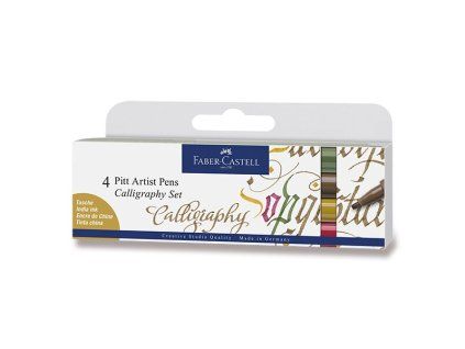 Faber-Castell Pitt Artist Pen Calligraphy sada 4 kaligrafických fixů se seříznutým hrotem