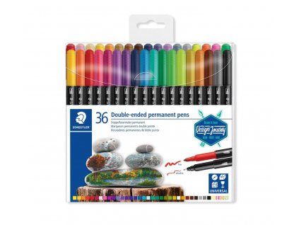 Staedtler Double-ended permanent pens sada 36 oboustranných popisovačů, hrot 0,4 a 2,0 mm