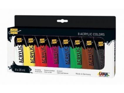 Kreul Solo Goya akrylové barvy, sada 8 x 20 ml, základní barvy