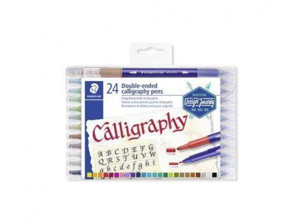 Staedtler Calligraph Duo sada 24 kaligrafických fixů, hroty 2 mm a 3,5 mm