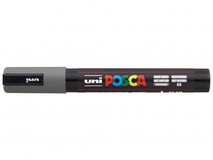 Akrylový popisovač Uni Posca 5M, stopa 1,8 až 2,5 mm, odstín tmavě šedá 82