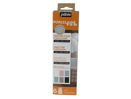 Pébéo Porcelaine 150 Chalk sada III, 6 x 20 ml vypalovací barvy na porcelán s křídovým efektem