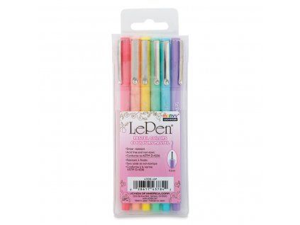 Sada 6 popisovačů Marvy LePen Flex Pastel s pružným hrotem, odstíny 13, 35, 53, 62, 66, 70