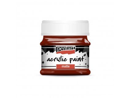 Pentart Matte akrylová barva 50 ml, odstín červená bordó, matný povrch po zaschnutí