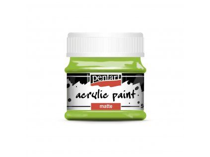 Pentart Matte akrylová barva 50 ml, odstín zelená jablko, matný povrch po zaschnutí