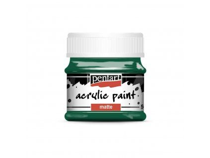Pentart Matte akrylová barva 50 ml, odstín zelená jedle, matný povrch po zaschnutí
