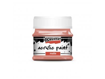 Pentart Matte akrylová barva 50 ml, odstín červená koralová, matný povrch