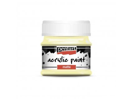 Pentart Matte akrylová barva 50 ml, odstín žlutá máslová, matný povrch po zaschnutí