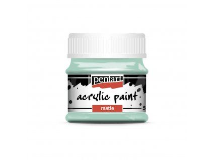 Pentart Matte akrylová barva 50 ml, odstín zelená mint, matný povrch po zaschnutí