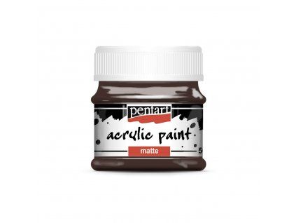 Pentart Matte akrylová barva 50 ml, odstín tmavá hnědá, matný povrch po zaschnutí