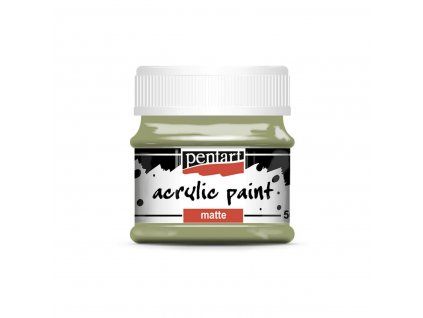 Pentart Matte akrylová barva 50 ml, odstín zelená zemitá, matný povrch
