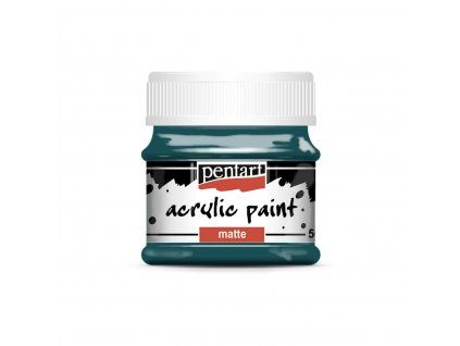 Pentart Matte akrylová barva 50 ml, odstín modrá tyrkysová, matný povrch po zaschnutí
