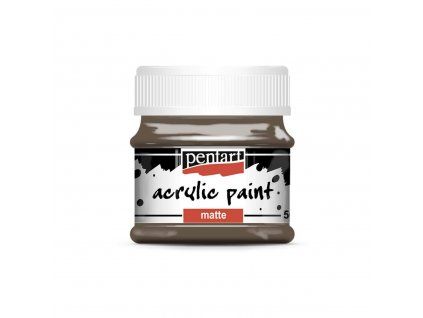 Pentart Matte akrylová barva 50 ml, odstín hnědá zemitá, matný povrch po zaschnutí