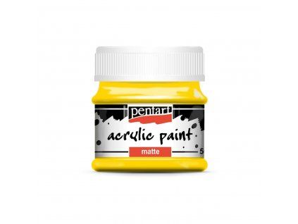 Pentart Matte akrylová barva 50 ml, žlutá, matný povrch, vysoká krycí schopnost
