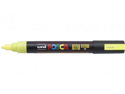 Akrylový popisovač Uni Posca 5M, stopa 1,8 až 2,5 mm, odstín žlutá pastelová P2