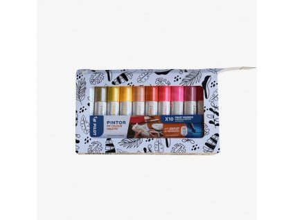 Pilot PINTOR M sada 10 akrylových popisovačů v teplých odstínech, hrot 1,4 mm
