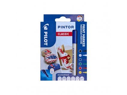Sada 6 akrylových fixů Pilot Pintor F 1 mm v odstínech Classic, pigmentový inkoust