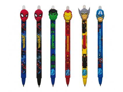 Gumovací pero Colorino Marvel s motivem Avengers, modrá náplň 0,5 mm