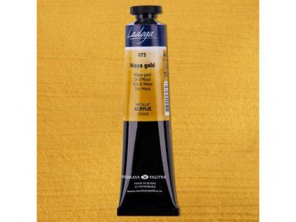Nevskaya Palitra Ladoga Metallic akrylová barva 46 ml, odstín Maya gold 973, zlatá metalická