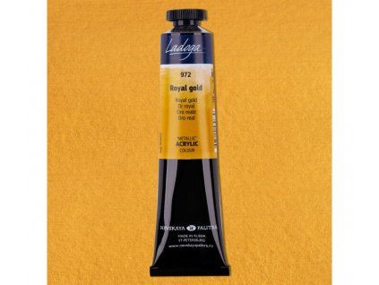 Nevskaya Palitra Ladoga metallic akrylová barva 46 ml, odstín Royal gold 972, zlatá
