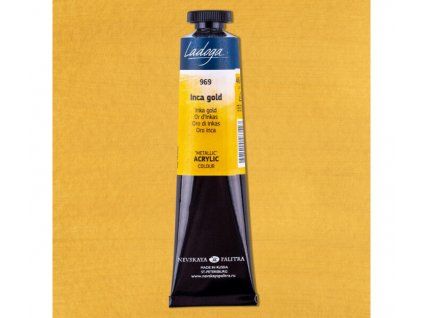 Nevskaya Palitra Ladoga metallic akrylová barva 46 ml, odstín Inca gold 969, zlatá