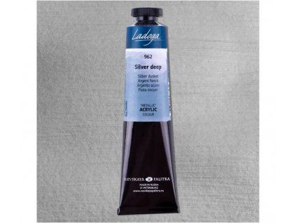 Nevskaya Palitra Ladoga metallic akrylová barva 46 ml, odstín Silver deep 962, stříbrná