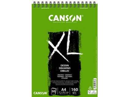 Skicák Canson XL Dessin A4, kroužková vazba, 50 listů, gramáž 160 g/m2