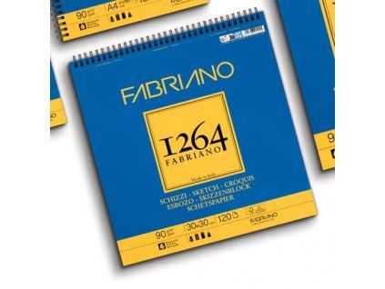 Fabriano 1264 Sketch skicovací blok 30x30 cm, 90 g, 120 listů, drátěná vazba