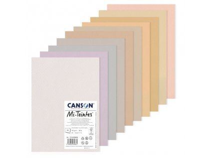 Canson Mi-Teintes A4 160g sada 10 archů, pastelové barvy, papír na pastel