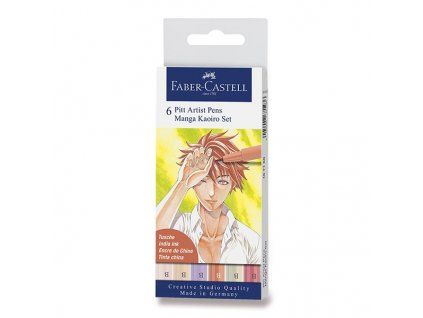 Faber-Castell Pitt Artist Pen Brush Manga Kaoiro, sada 6 popisovačů se štětcovým hrotem
