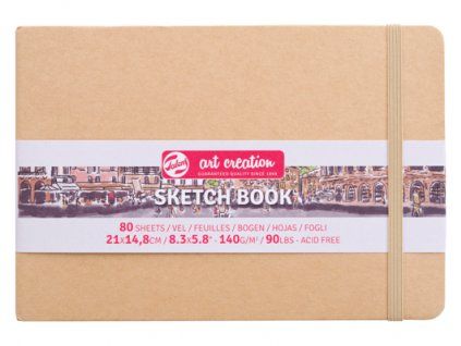 Talens Art Creation Sketch Book, skicák A5 na šířku v kraftové tvrdé vazbě, 80 listů 140 g