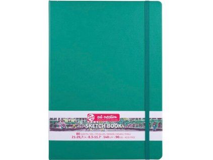 Talens Art Creation Sketch Book, skicák A4 21x30 cm, zelená velurová vazba, 80 listů 140 g