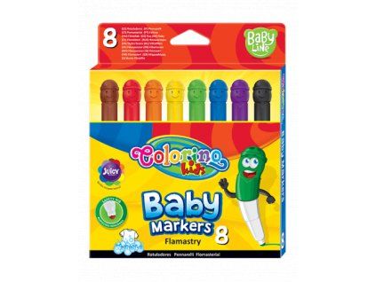 Colorino Kids Baby Markers sada 8 dětských fixů s kulatým hrotem pro nejmenší