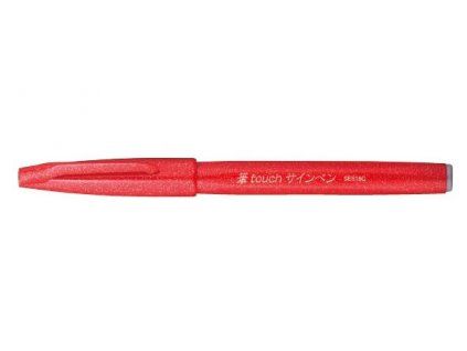 Pentel Brush Pen Sign SES15 štětcový fix červený, flexibilní hrot pro kaligrafii