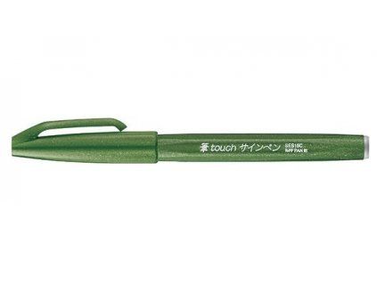 Pentel Brush Pen Sign SES15 štětcový fix, odstín zelená olivová, kaligrafie