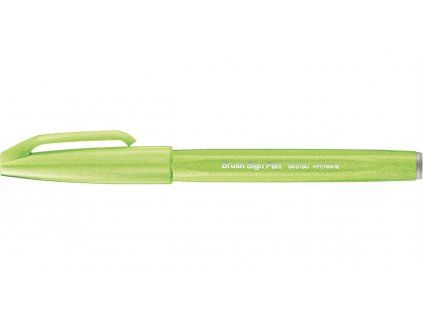 Štětcový fix Pentel Brush Pen Sign SES15, světle zelená, flexibilní hrot pro kaligrafii