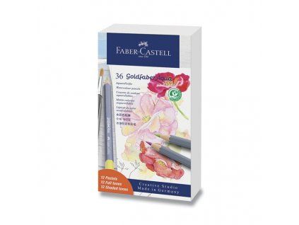 Akvarelové pastelky Faber-Castell Goldfaber Aqua, sada 36 kusů s měkkou tuhou