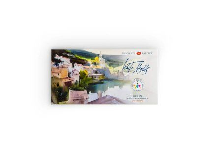 Akvarelové barvy White Nights IWS, limitovaná edice, 36 kyvet 2,5 ml v plastové kazetě