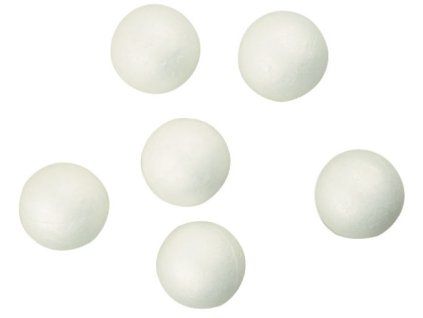 Polystyrenová koule Amos 50 mm, balení 6 kusů bílých polystyrenových koulí
