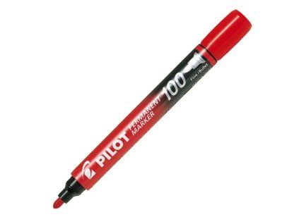 Pilot 100 permanentní popisovač červený – kulatý hrot 1 mm