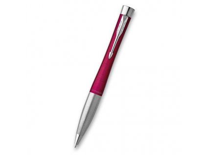 Kuličkové pero Parker Urban Twist Vibrant Magenta CT, broušené mosazné tělo s chromovými doplňky